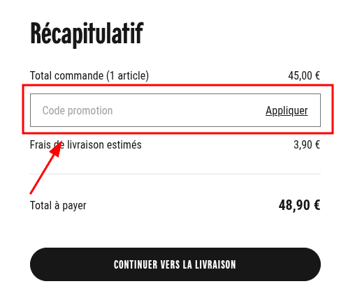 Comment appliquer un code promo sur Galeries Lafayette