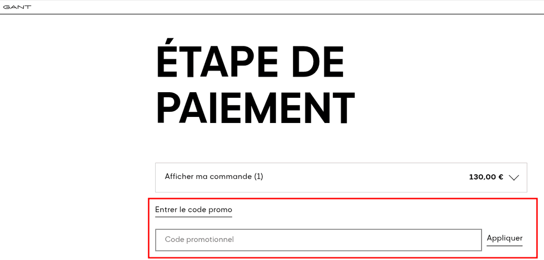 Comment appliquer un code promo sur Gant