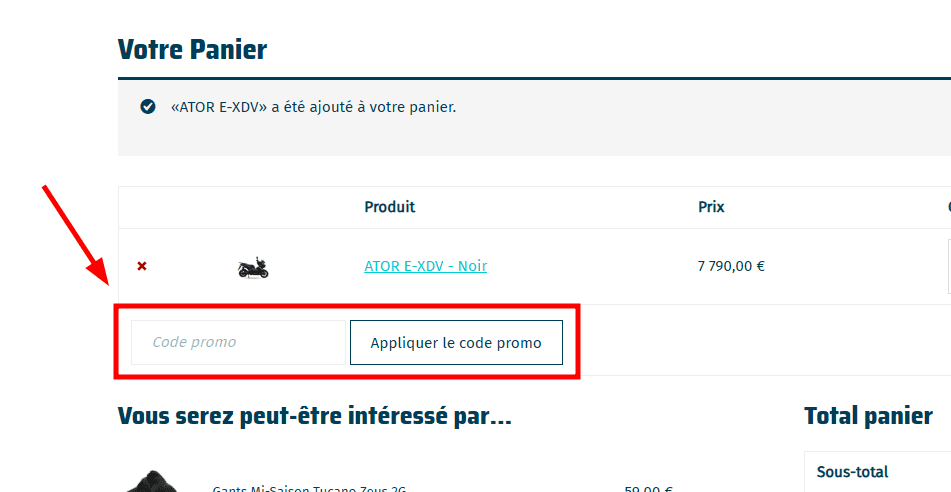 Comment appliquer un code promo sur GO2ROUES