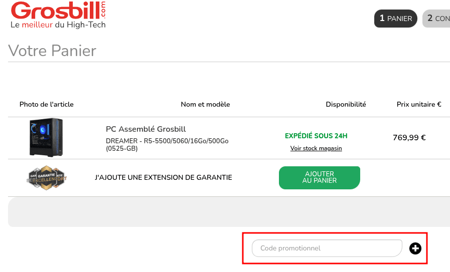 Comment utiliser un code promo sur GrosBill