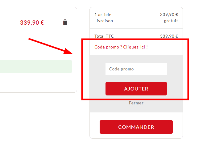 Comment appliquer un code promo sur Hailo Shop