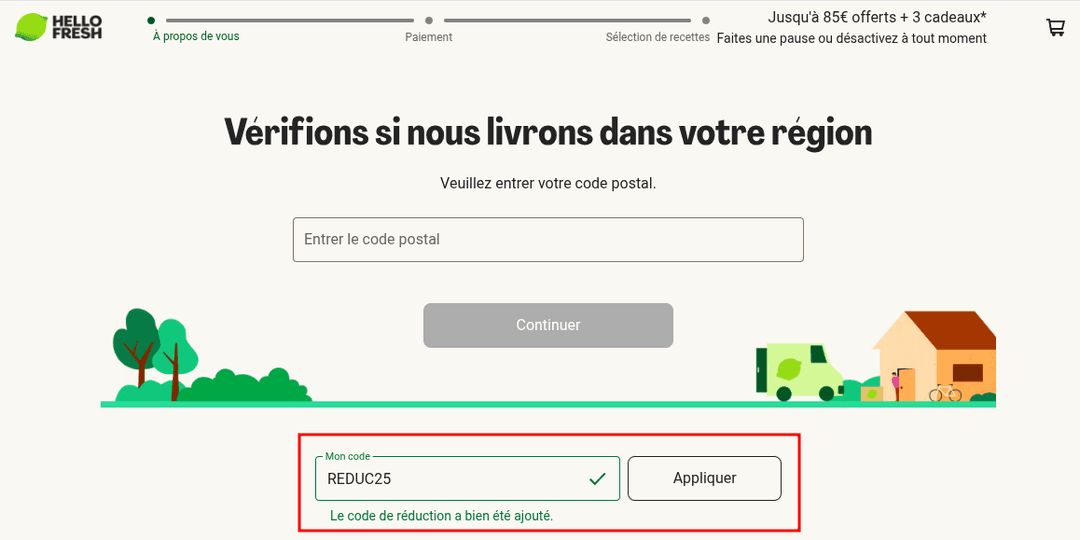 Comment activer un code promo sur HelloFresh