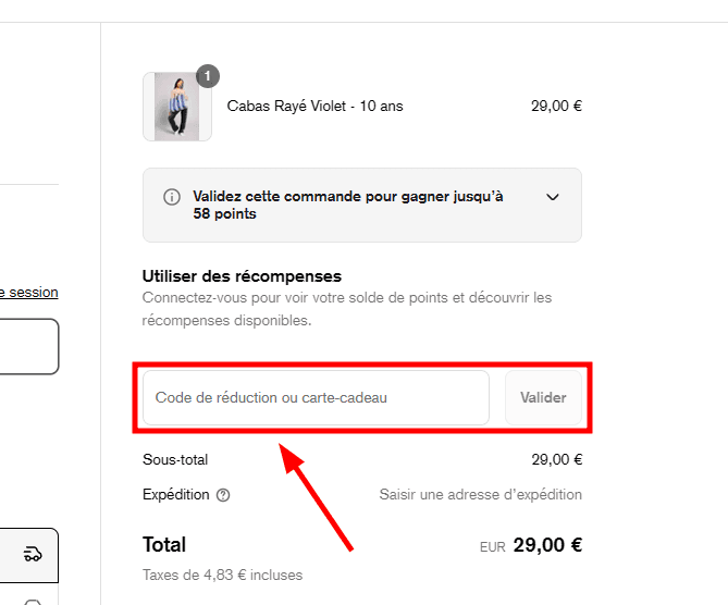 Comment activer un code promo sur Hindbag
