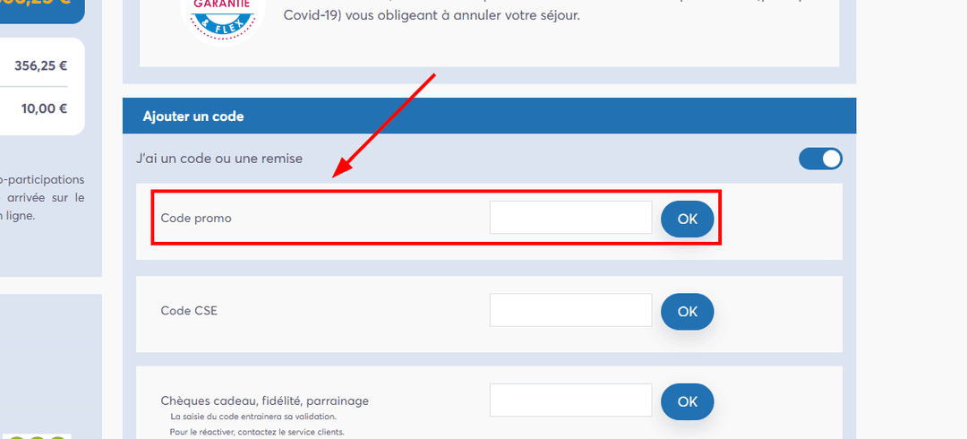 Comment activer un code promo sur Homair