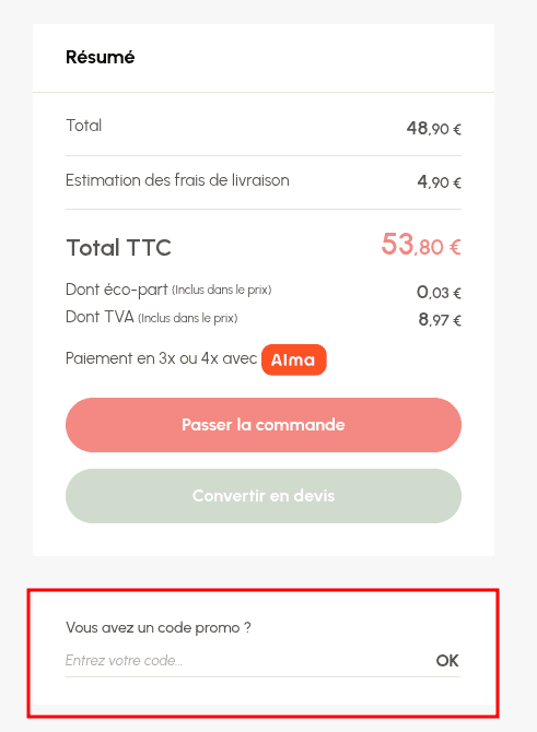 Comment appliquer un code promo sur HomeMaison