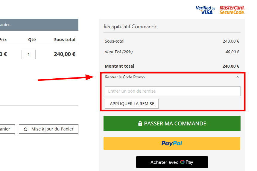 Comment utiliser un code promo sur Hudson Reed