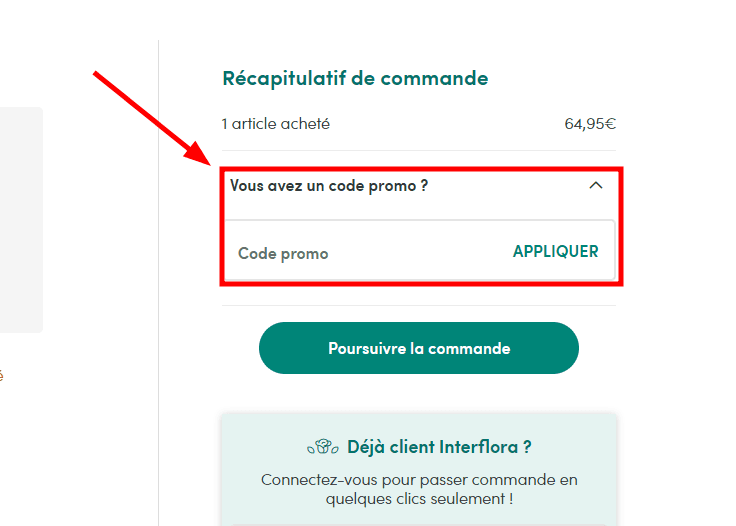 Comment utiliser un code promo sur Interflora