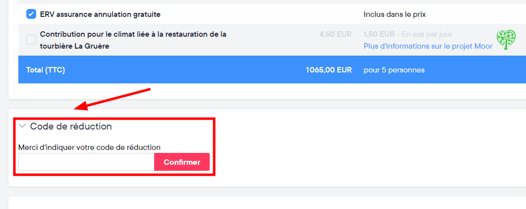 Comment activer un code promo sur Interhome