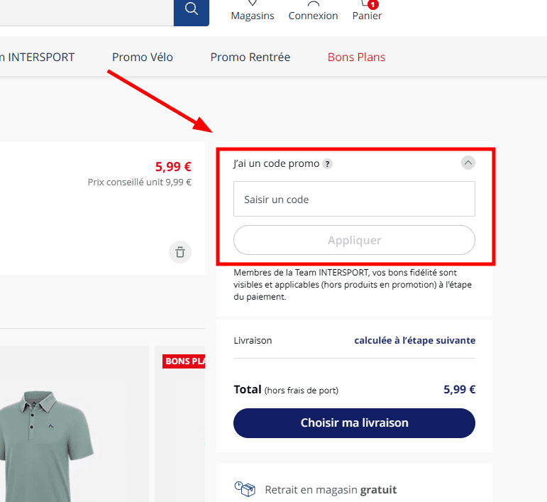 Comment utiliser un code promo sur Intersport