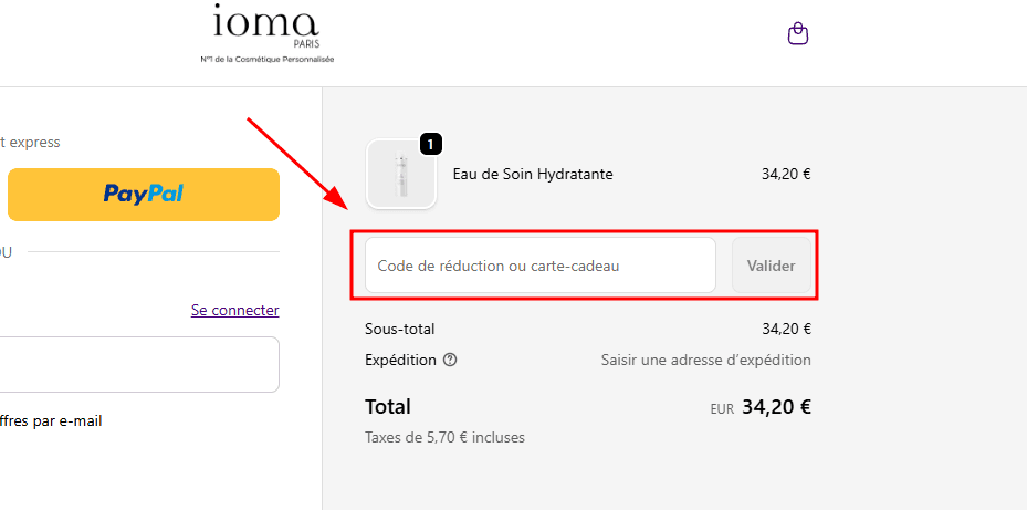 Comment appliquer un code promo sur IOMA Paris