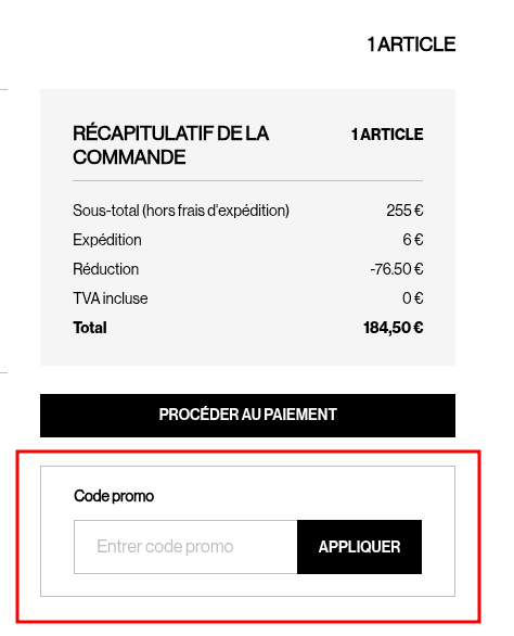 Comment appliquer un code promo sur IRO Paris