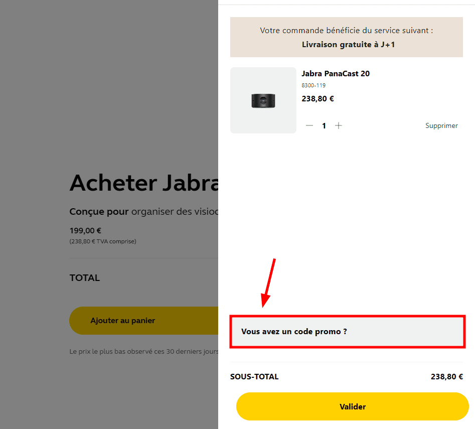 Comment utiliser un code promo sur Jabra