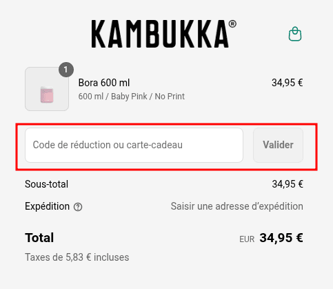 Comment activer un code promo sur Kambukka