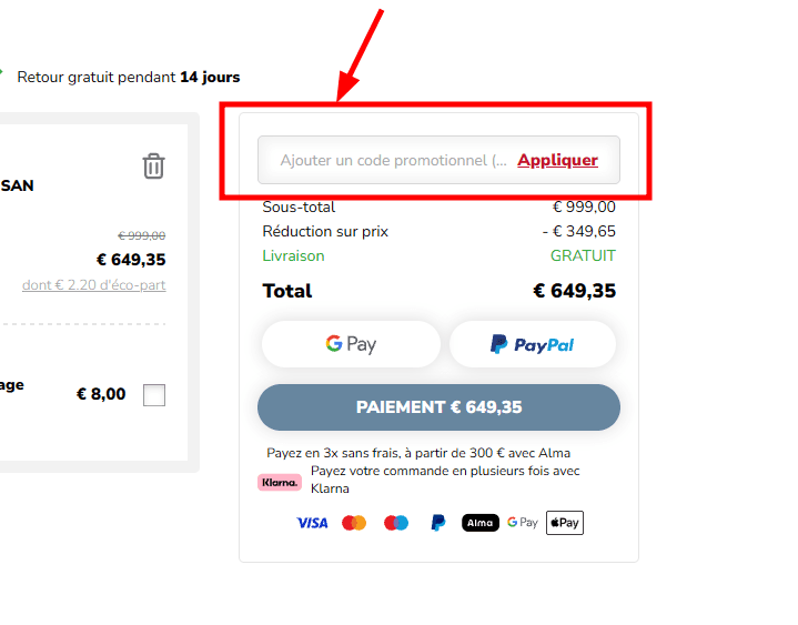 Comment appliquer un code promo sur KitchenAid