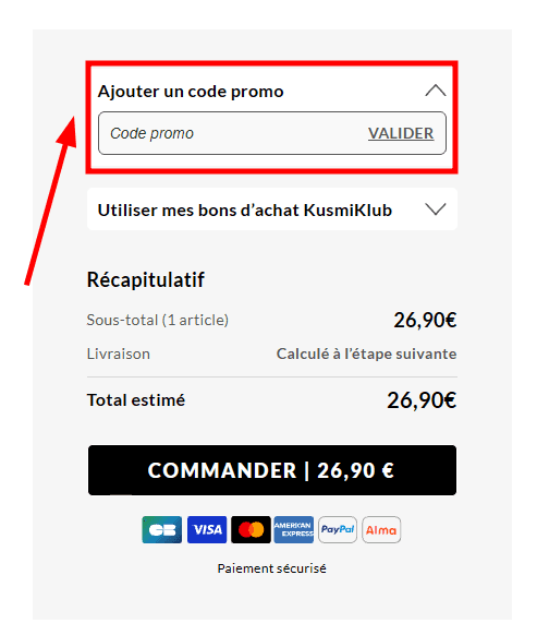 Comment activer un code promo sur Kusmi Tea