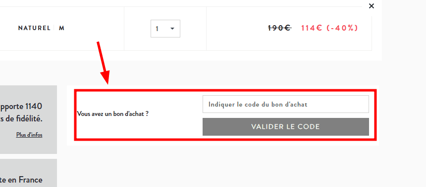 Comment activer un code promo sur L'Exception