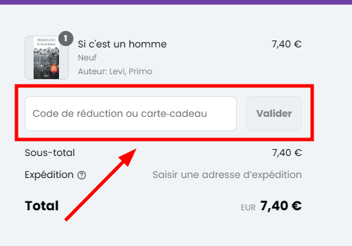 Comment activer un code promo sur La Bourse aux Livres