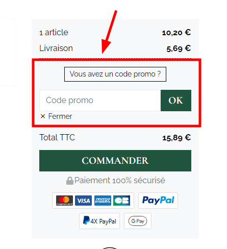 Comment activer un code promo sur La Vernède