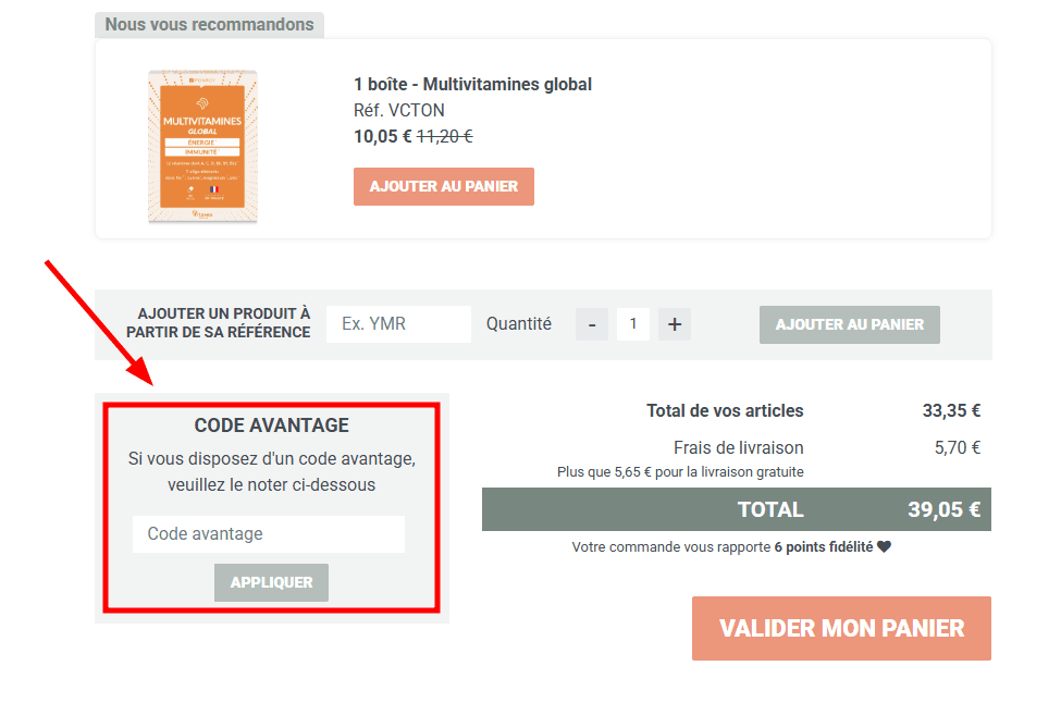 Comment appliquer un code promo sur Laboratoires Ponroy