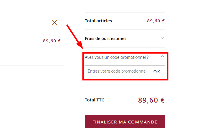 Comment utiliser un code promo sur Lavinia