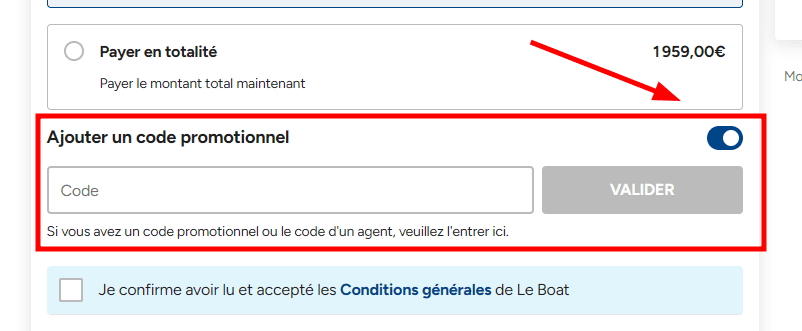 Comment utiliser un code promo sur Le Boat
