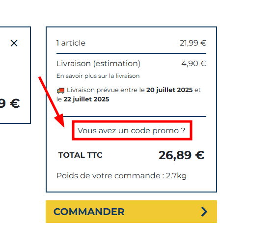 Comment activer un code promo sur Le Briochin