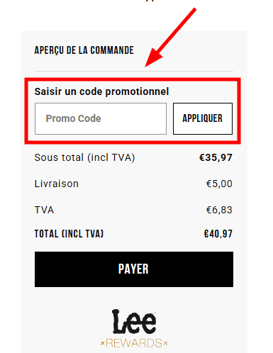 Comment activer un code promo sur Lee