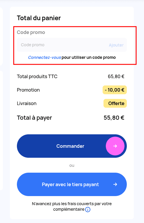 Comment activer un code promo sur Lentillesmoinscheres.com