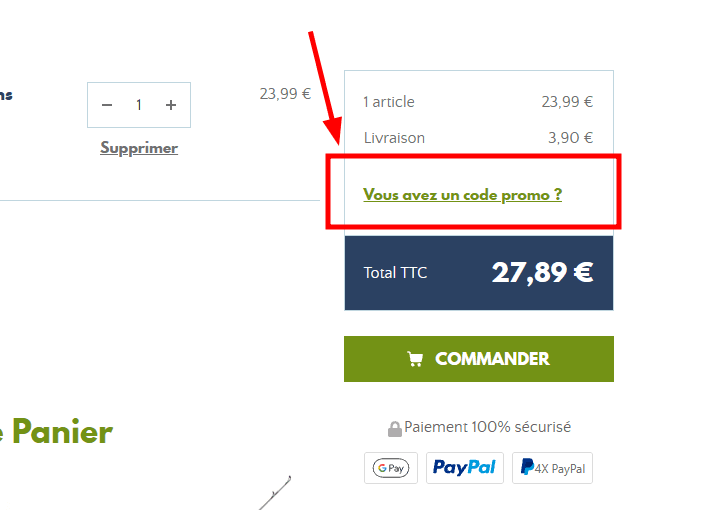 Comment utiliser un code promo sur Leurre de la pêche