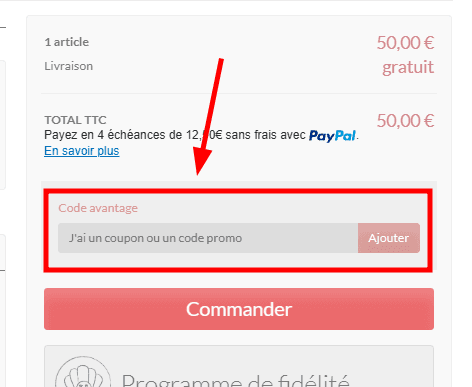 Comment appliquer un code promo sur Little Crevette