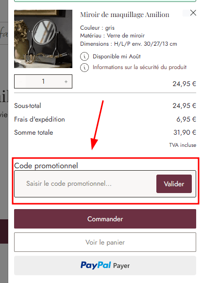 Comment appliquer un code promo sur Loberon