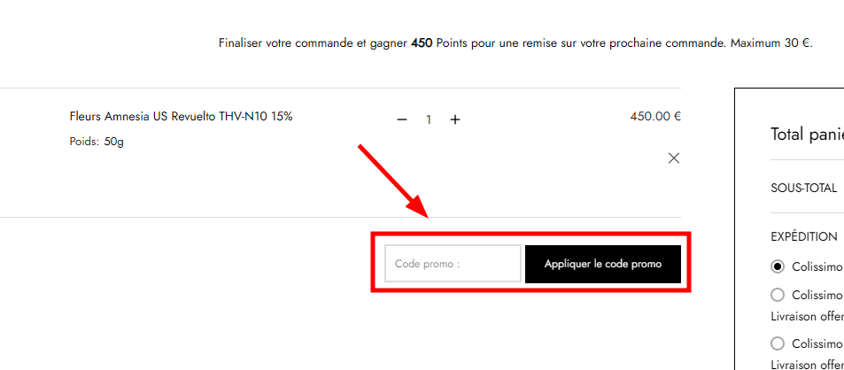 Comment appliquer un code promo sur Lord Of CBD