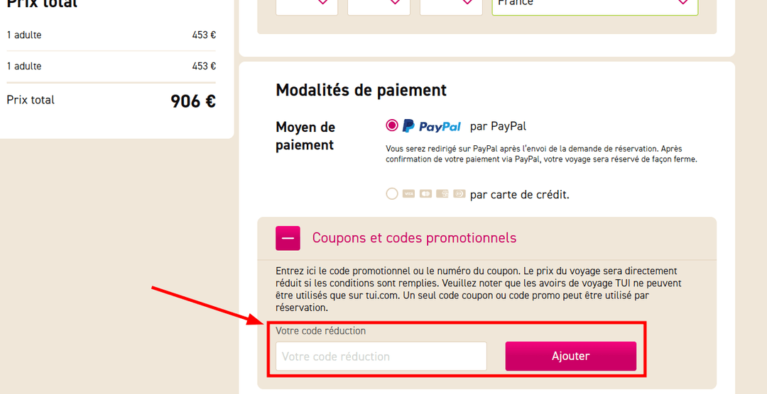 Comment utiliser un code promo sur l'tur