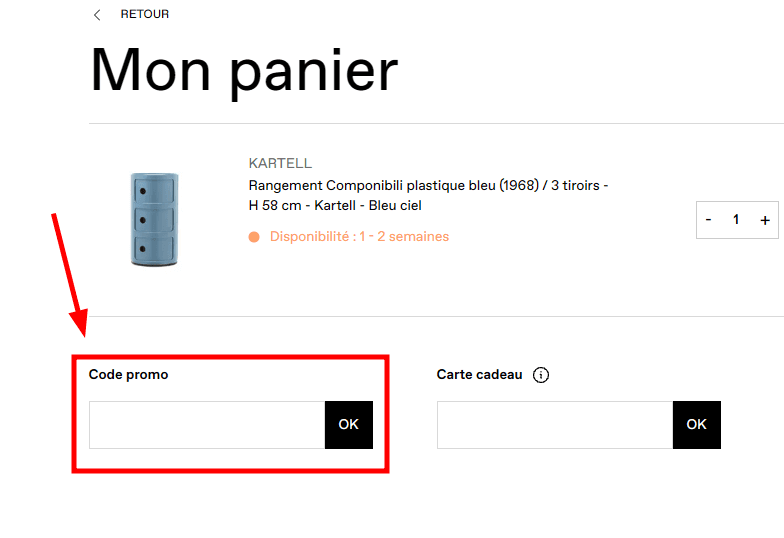 Comment appliquer un code promo sur Made In Design