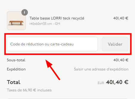 Comment utiliser un code promo sur Madura