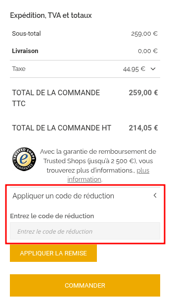 Comment appliquer un code promo sur Maes & Hills Collection