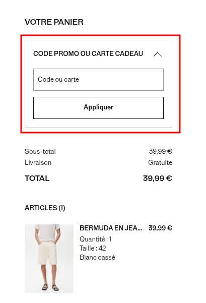 Comment appliquer un code promo sur Mango