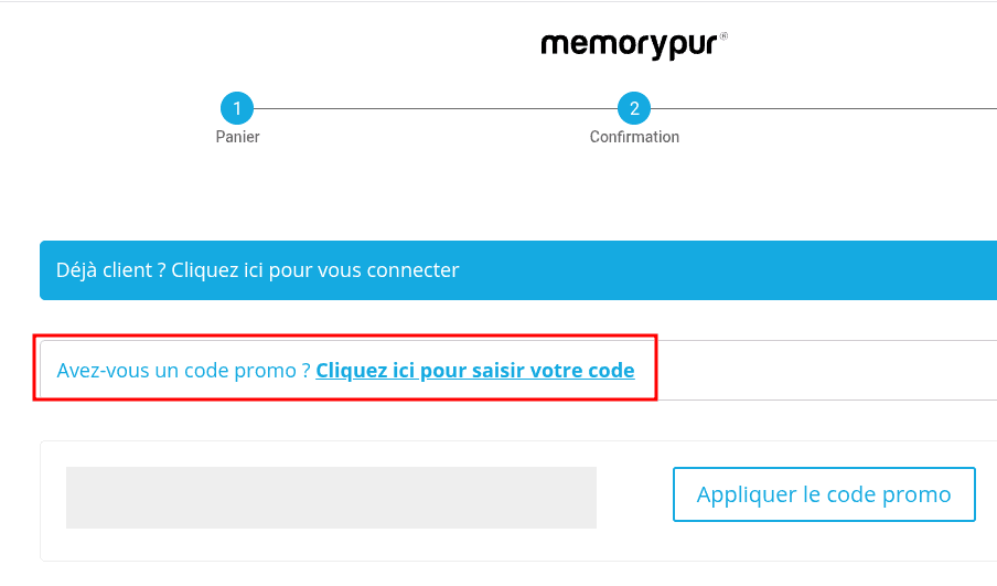 Comment appliquer un code promo sur Matelas memorypur
