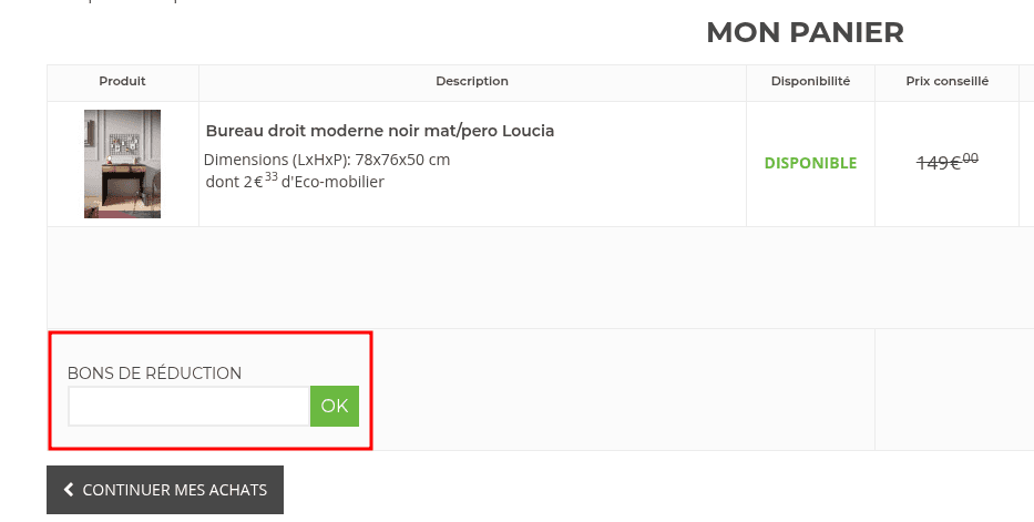Comment appliquer un code promo sur MatelPro