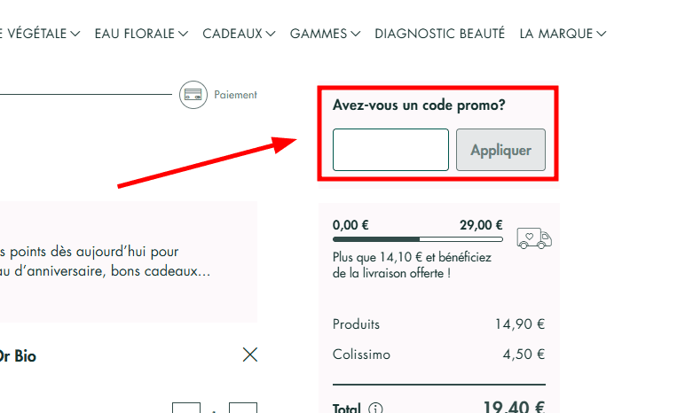 Comment utiliser un code promo sur Melvita