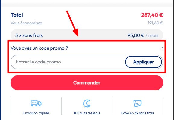 Comment appliquer un code promo sur Merinos