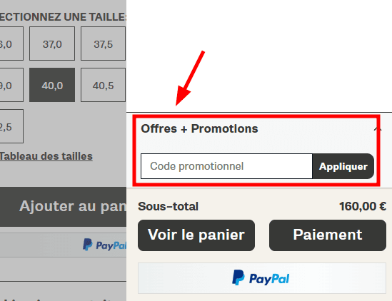 Comment utiliser un code promo sur Merrell
