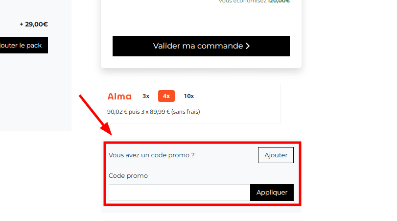 Comment appliquer un code promo sur Miliboo