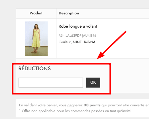 Comment utiliser un code promo sur Molly Bracken