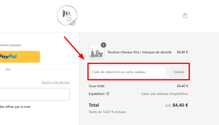 Comment appliquer un code promo sur Mon Shampoing