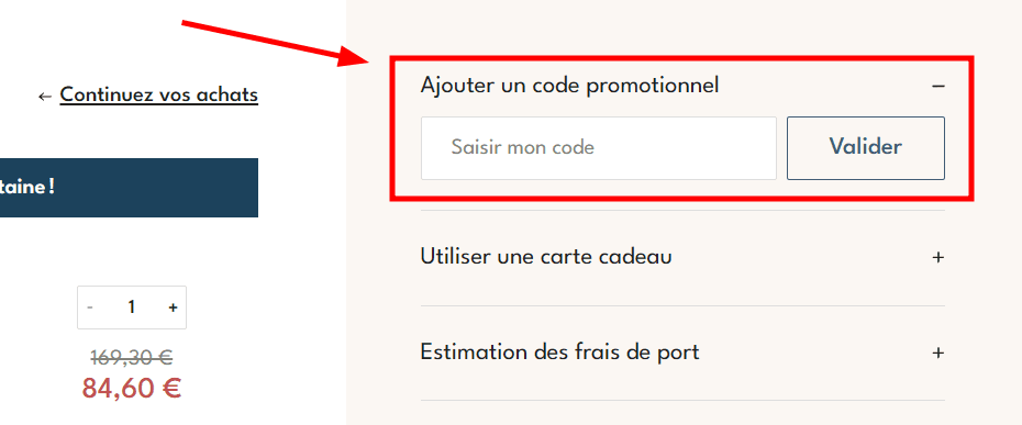 Comment activer un code promo sur Monbento