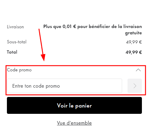 Comment activer un code promo sur My Jewellery