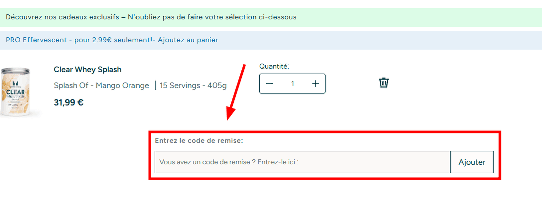 Comment appliquer un code promo sur Myprotein