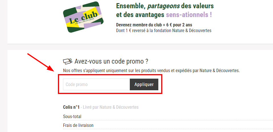 Comment activer un code promo sur Nature & Découvertes
