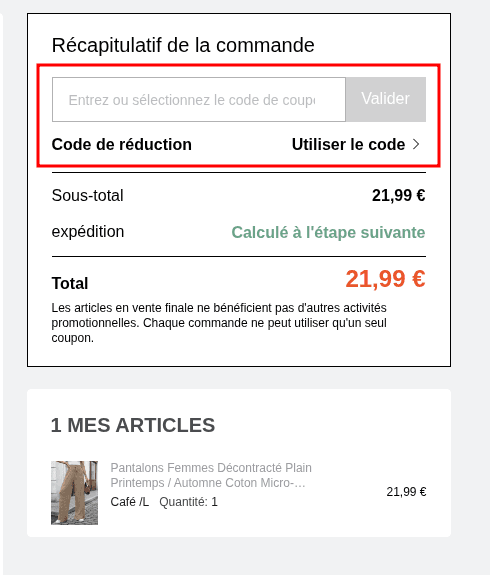 Comment appliquer un code promo sur Noracora